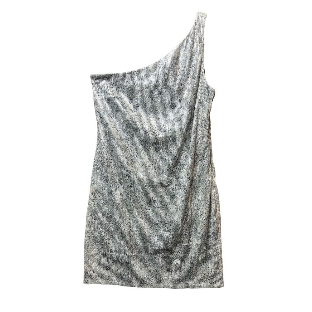 Studio Y Sequins One Shoulder Dress Party Cocktail Mini‎ Dress Silver Size 13/14